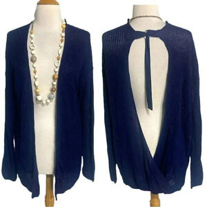 Trouve S oversized S blue open back cardigan NEW‎